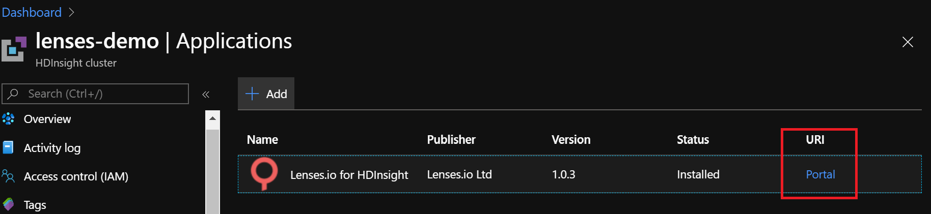 Log in to HDInsight with Lenses