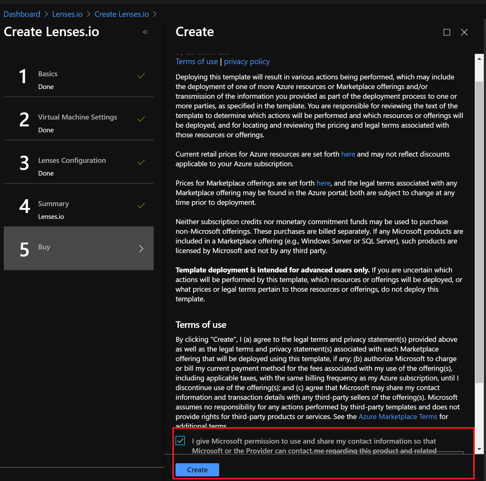 Azure marketplace terms and conditions