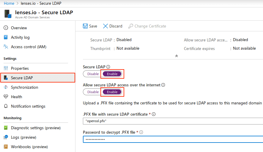 Azure Active Directory and secure LDAP