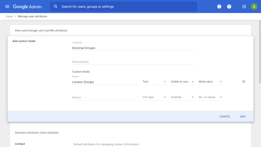 Google SAML create custom attribute