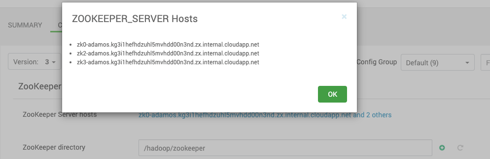 Zookeeper endpoints
