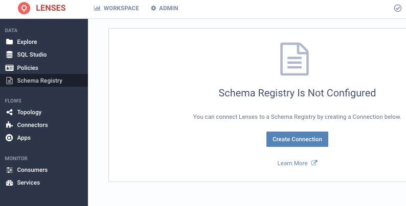 Schema Registry Create connection
